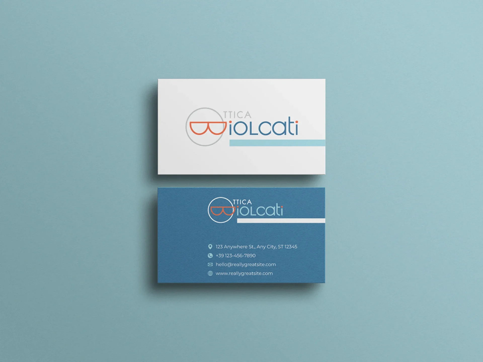 grafica immagine coordinata biglietto da visita negozio di ottica