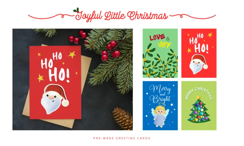 template grafici di biglietti augurali con illustrazioni digitali a tema natalizio