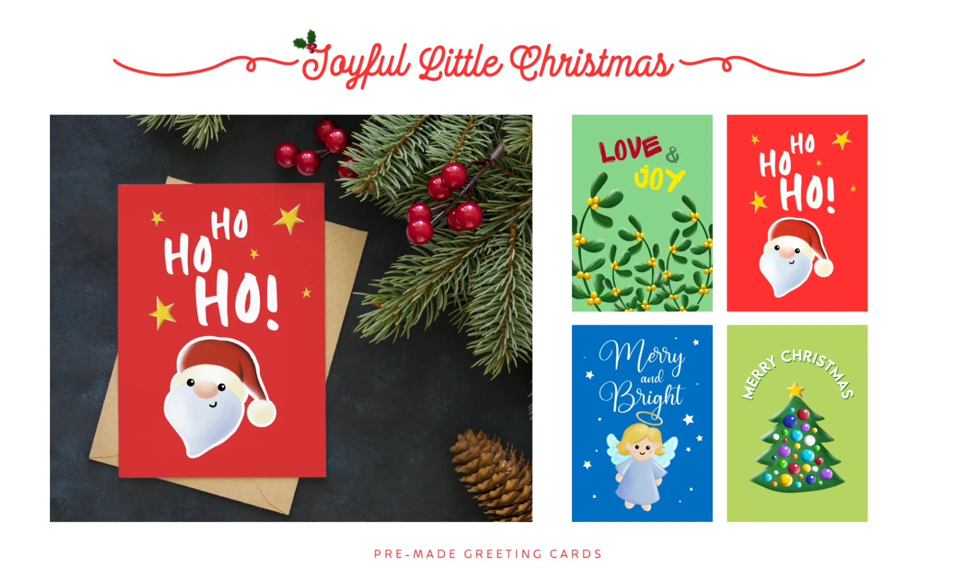 template grafici di biglietti augurali con illustrazioni digitali a tema natalizio