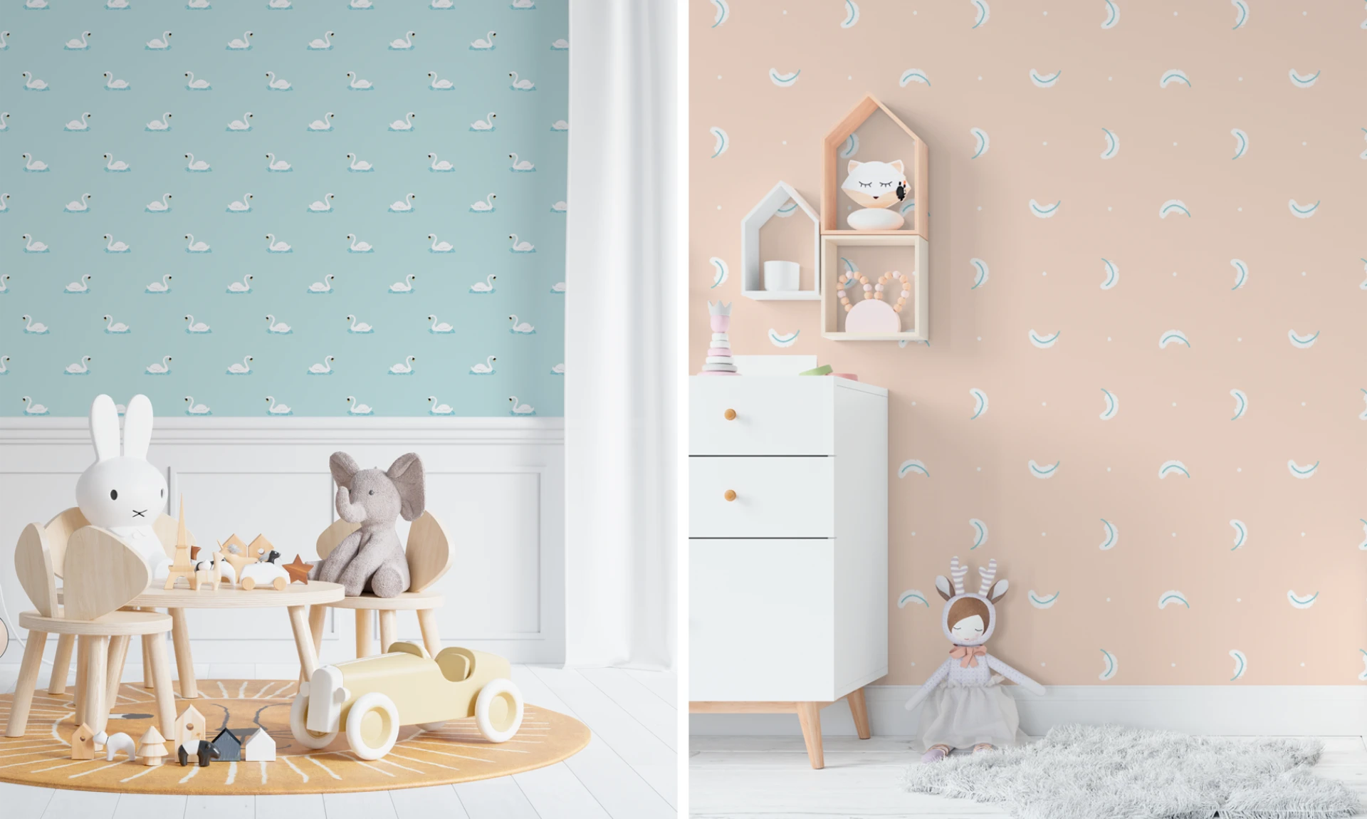 mockup pattern vettoriali a tema cigni per carte da parati