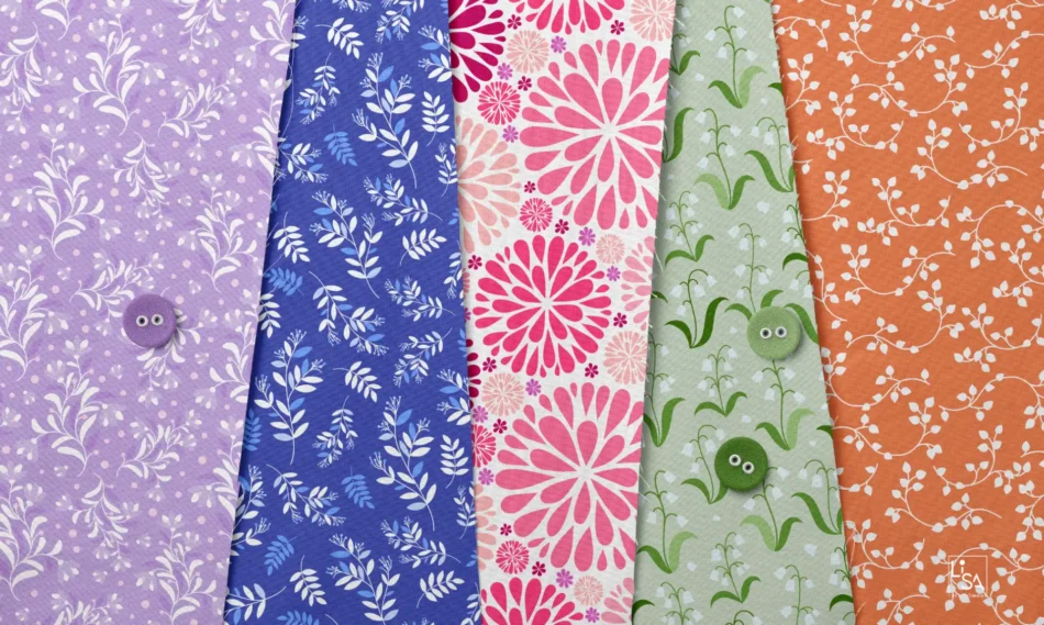 mockup pattern vettoriali a tema floreale per tessuti