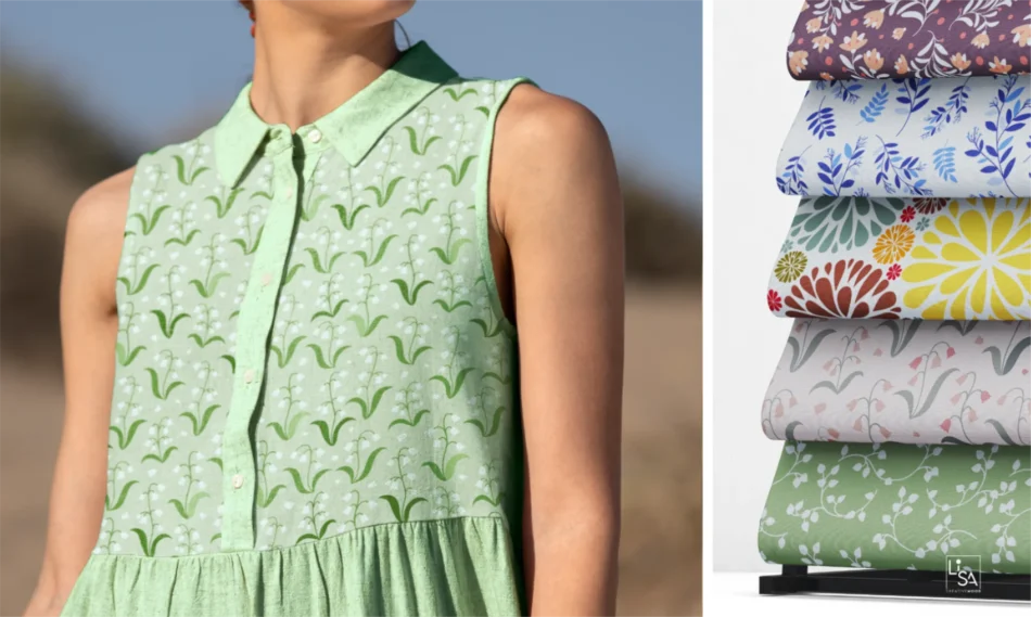 mockup pattern vettoriali a tema floreale per tessuti