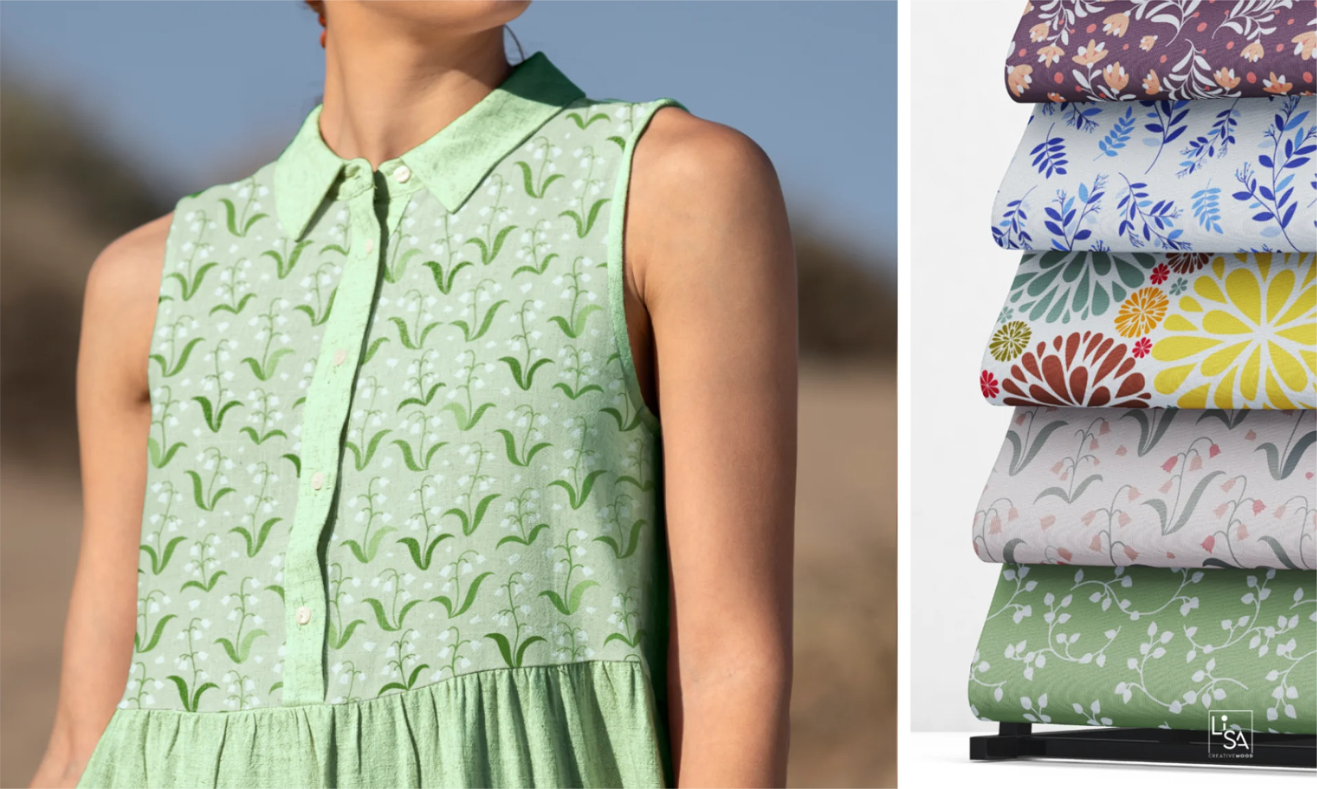 mockup pattern vettoriali a tema floreale per tessuti