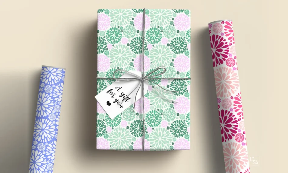 mockup pattern vettoriali a tema floreale per carta da regalo