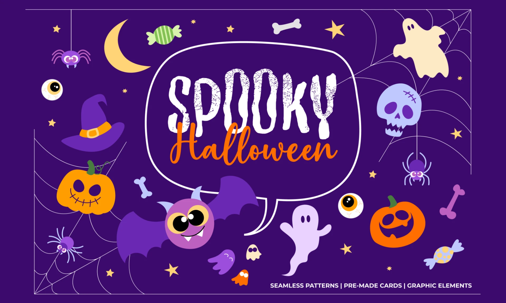 copertina collection digitale grafica vettoriale a tema halloween