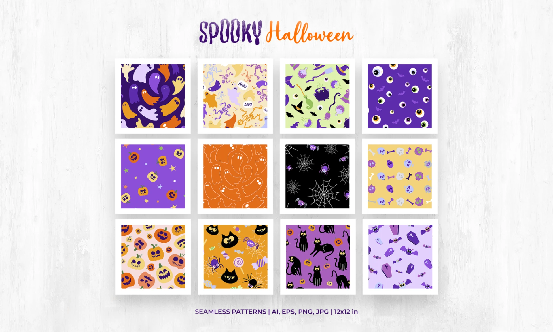 modelli di pattern vettoriale a tema halloween