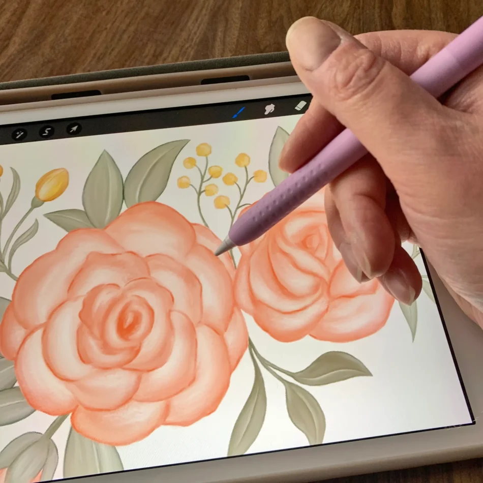 foto processo creativo realizzazione illustrazione con procreate