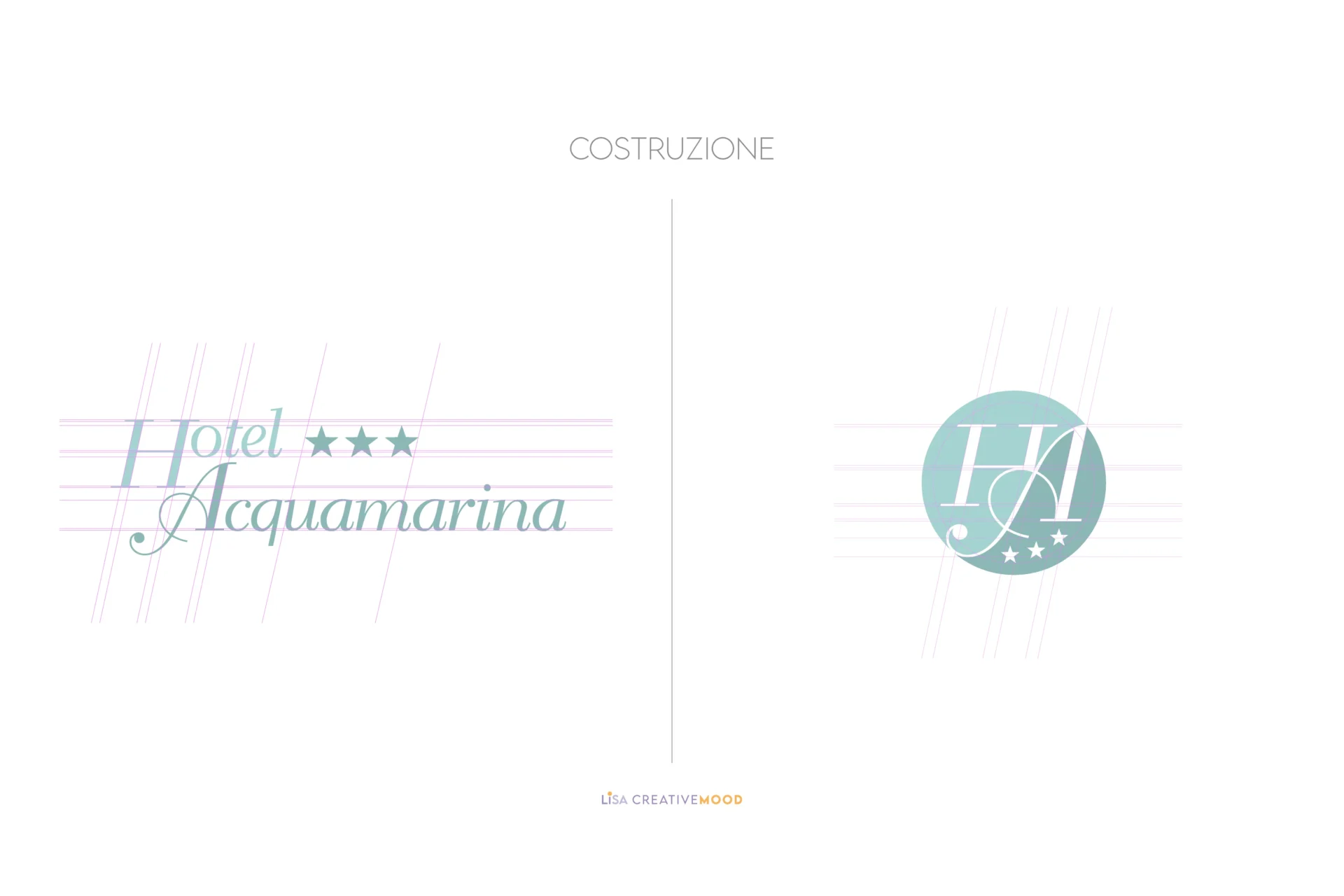 brand refresh per hotel acquamarina progettazione e costruzione logo e monogramma