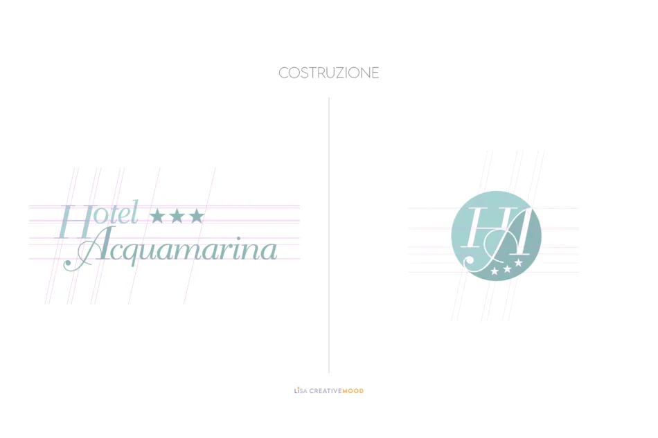 brand refresh per hotel acquamarina progettazione e costruzione logo e monogramma