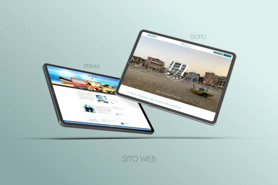 schermata di confronto prima e dopo refresh della homepage del sito web